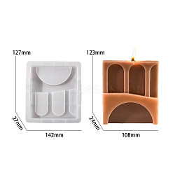 DIY Silicone Display Molds, Resin Casting Molds, Clay Craft Mold Tools, Rectangle, White, 142x127x28mm(SIMO-P008-10B)