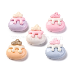 Cartoon Opaque Resin Decoden Cabochons, Creamy Cake, Mixed Color, 18x17.5x7.5mm(CRES-M038-02)