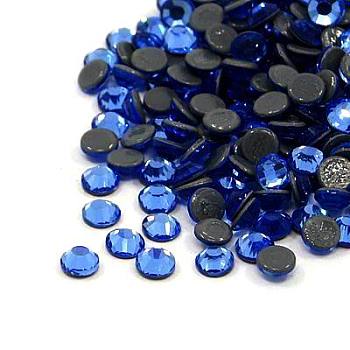 Glass Hotfix Rhinestone, Grade AA, Flat Back & Faceted, Half Round, Sapphire, SS6, 1.9~2.0mm, about 1440pcs/bag
