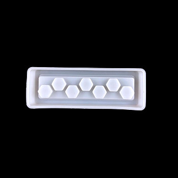 Rectangle Shape Dice Box Molds Food Grade Silicone Molds, for UV Resin, Epoxy Resin Jewelry Making, White, 73x206x30mm
