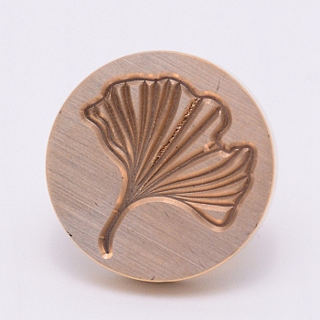 Brass Wax Sealing Stamp Head, for Post Decoration DIY Card Making, Leaf Pattern, 25.4x14.5mm