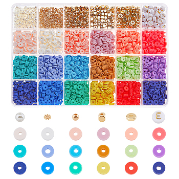 Rainbow Style DIY Jewelry Making Kit, Including Polymer Clay Beads, CCB Plastic Beads, Acrylic Beads, Mixed Color, 4~7x4~7x1~4mm, Hole: 1~2mm