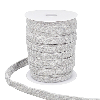 25M Flat Cotton Hollow Cord, Waist Cap Rope, for Clothing, with 1Pc Plastic Empty Spool, Light Grey, 5/8 inch(15mm), about 27.34 Yards(25m)/Roll