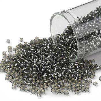 TOHO Round Seed Beads, Japanese Seed Beads, (29) Silver Lined Light Black Diamond, 11/0, 2.2mm, Hole: 0.8mm, about 5555pcs/50g