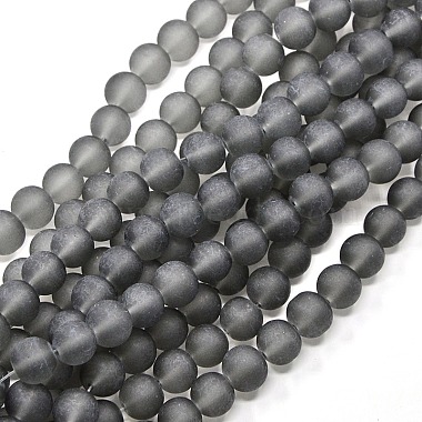 4mm Gray Round Glass Beads