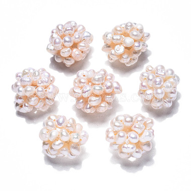 Perlas redondas naturales de perlas cultivadas de agua dulce(PEAR-N020-04C)-3