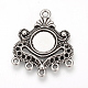 Tibetan Style Alloy Cabochon and Rhinestone Connector Settings(X-TIBE-Q075-11AS-LF)-1
