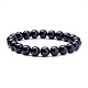 Natural Blacke Agate Round Beads Stretch Bracelets(BJEW-N301-8mm-01)-2