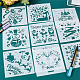 16 pcs 16 styles thème de Noël en plastique pour animaux de compagnie évider dessin peinture pochoirs modèles(DIY-WH0387-80)-4