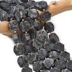 Natural Larvikite Beads Strands, Hexagon Shape, with Seed Beads, 12~12.5x13.5~14.5x6~6.5mm, Hole: 0.8~1mm, about 27~29pcs/strand, 15.71''(39.9cm)(G-A291-A02-01)