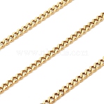 316L Surgical Stainless Steel Curb Chains, Unwelded, Ion Plating(IP), with Spool, Golden, 4x3x0.8mm(CHS-H115-01B-G)