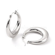 304 Stainless Steel Chunky Hoop Earrings for Women, Stainless Steel Color, 31.5x30x6.5mm, Pin: 0.6mm(EJEW-F280-06D-P)