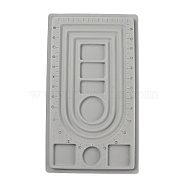Plastic Flocking Bead Design Boards, Necklace Design Boards, Rectangle, Gray, 23x41x1cm(X-PD001)