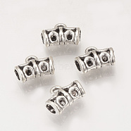 Tibetan Style Alloy Tube Bails, Loop Bails, Bail Beads, Cadmium Free & Lead Free, Tube, Antique Silver, 9.5x12x5mm, Hole: 1.5mm, Inner Diameter: 3mm, about 1200pcs/1000g(TIBE-R300-01AS-LF)