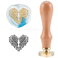 DIY Scrapbook, Brass Wax Seal Stamp with Handle, Wing Pattern, 2.5cm(AJEW-WH0186-0018)