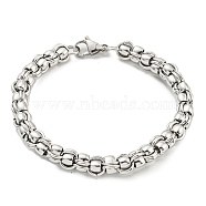 304 Stainless Steel Byzantine Chain Bracelet, Stainless Steel Color, 8-1/8 inch(20.5cm)(BJEW-C042-08P)