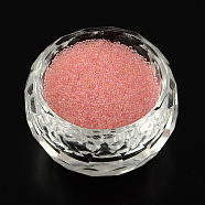AB-Color Plated DIY 3D Nail Art Decoration Mini Glass Beads, Tiny Caviar Nail Beads, Pink, 0.6~0.8mm(X-MRMJ-R038-D03)