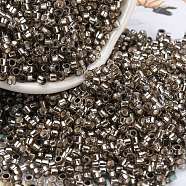Glass Seed Beads, Silver Lined, Cylinder, Camel, 2.5x1.6mm, Hole: 1mm, about 58967pcs/pound(SEED-S042-04A-09)