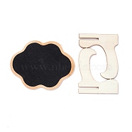 Cloud Wooden Mini Chalkboard Signs, with Support Stand, for Wedding & Birthday Party Decoration, Black, 8.5x6.5x0.2cm(AJEW-M035-06)