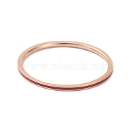 1mm Simple Enamel Finger Ring for Girl Women, Ion Plating(IP) 304 Stainless Steel Rings, Rose Gold, Red, US Size 8(18.1mm)(RJEW-C012-04E-RG-03)