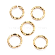 Rack Plating Brass Jump Rings, Open Jump Rings, Long-Lasting Plated, Real 24K Gold Plated, 6x0.8mm, 18 Gauge, Inner Diameter: 4mm(KK-O139-18U-G)