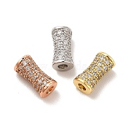 Rack Plating Brass Micro Pave Cubic Zirconia Beads, Long-Lasting Plated, Cadmium Free & Lead Free, Column, Mixed Color, 8.5x4.5x3.5mm, Hole: 1.2mm(KK-C010-10)