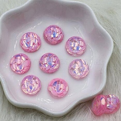 Transparent Resin Cabochons, Half Round/Dome with Paillette Inside, Pearl Pink, 12x5mm(RESI-TAC0006-04F)