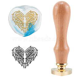 DIY Scrapbook, Brass Wax Seal Stamp with Handle, Wing Pattern, 2.5cm(AJEW-WH0186-0018)