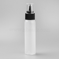 Plastic Glue Bottles, with Bottle Caps, Empty Squeeze Writer Bottles, for Cookie Decorating, Sauces, Crafts, Black, 2.95x14cm, Capacity: 60ml(X-TOOL-WH0117-40B-02)