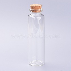Glass Bottles, with Cork Stopper, Wishing Bottle, Bead Containers, Clear, 3x10cm(AJEW-H102-06D)
