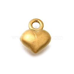 304 Stainless Steel Charms, Real 18K Gold Plated, Heart, 6.5x5.5x3mm, Hole: 1.2mm(STAS-D310-06G-03)
