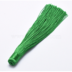 Nylon Tassels Big Pendant Decorations, Dark Sea Green, 120x10mm, Hole: 5mm(HJEW-G010-B05)