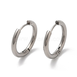 Tarnish Resistant 202 Huggie Hoop Earrings with 304 Stainless Steel Pins for Women, Stainless Steel Color, 10 Gauge, 22x2.5mm(EJEW-Q767-02D-P)