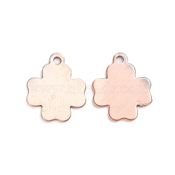 Brass Charms, Stamping Blank Tag, Long-Lasting Plated, Cross, Brushed Red Copper, 12x10x0.5mm, Hole: 1.2mm(KK-E784-02R)