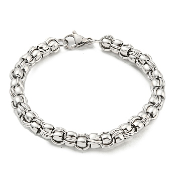 304 Stainless Steel Byzantine Chain Bracelet, Stainless Steel Color, 8-1/8 inch(20.5cm)