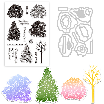Globleland PVC Plastic Stamps, Carbon Steel Cutting Dies Stencils, for DIY Scrapbooking/Photo Album, Decorative Embossing DIY Paper Card, Mixed Color, 2style/set