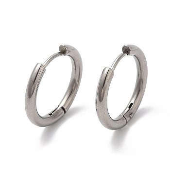 202 Huggie Hoop Earrings with 304 Stainless Steel Pins for Women, Stainless Steel Color, 10 Gauge, 22x2.5mm