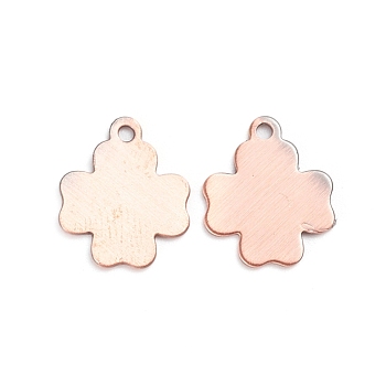 Brass Charms, Stamping Blank Tag, Long-Lasting Plated, Cross, Brushed Red Copper, 12x10x0.5mm, Hole: 1.2mm