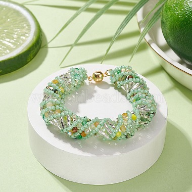 bracelet toho japonais en perles de graines et au chalumeau avec fermoirs magnétiques en laiton(BJEW-MZ00036-02)-2