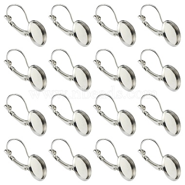 Platinum Brass Earring Settings
