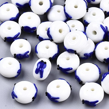 Blue Abacus Lampwork Beads