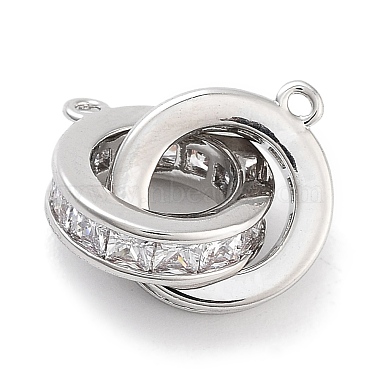 Platinum Clear Ring Brass+Cubic Zirconia Charms