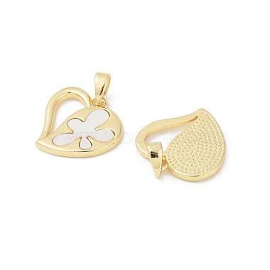 Brass Pave Natural White Shell Pendants(KK-R213-02G-03)-2