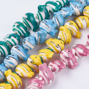 20mm Mixed Color Fish Porcelain Beads