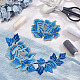 2Pcs 2 Style Peony Polyester Embroidery Sew on Clothing Patches(PATC-NB0001-11B)-4