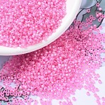MIYUKI Round Rocailles Beads, Japanese Seed Beads, 11/0, (RR575) Dyed Carnation Silverlined Alabaster, 2x1.3mm, Hole: 0.8mm, about 1111pcs/10g(X-SEED-G007-RR0575)