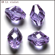 Imitation Austrian Crystal Beads, Grade AAA, Faceted, Bicone, Lilac, 6x9.5mm, Hole: 0.7~0.9mm(SWAR-F054-9x6mm-04)