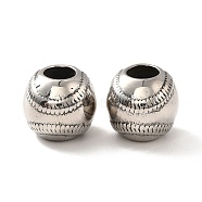 316 Surgical Stainless Steel European Beads, Large Hole Beads, Rondelle, Antique Silver, 11.5x10mm, Hole: 5mm(STAS-A060-04AS)