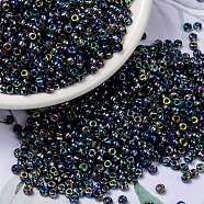 MIYUKI Round Rocailles Beads, Japanese Seed Beads, 8/0, (RR4572) Magic Blue, 8/0, 3mm, Hole: 1mm, about 422~455pcs/bottle, 10g/bottle(SEED-JP0009-RR4572)