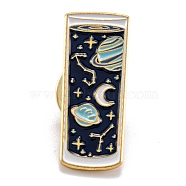 Alloy Enamel Brooches, Enamel Pin, with Butterfly Clutches, Cup with Planet, Colorful, Golden, 27.5x11mm(JEWB-O004-32)